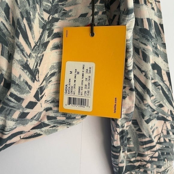 NEW Lole Crystal Pink Jungle Palm Sasha Button Down Shirt US M - Picture 7 of 10